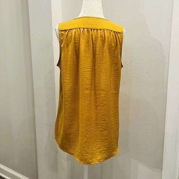 CAbi Women’s Yellow Small Tie Front Yellow Blouse Sleeveless Top - Picture 3 of 4